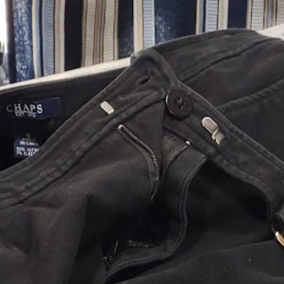 CHAPS BLACK DENIM PENCIL SKIRT SILVER BUCKLE FAUX BELT ACCENT 4 POCKET SIZE 8 - Picture 10 of 13